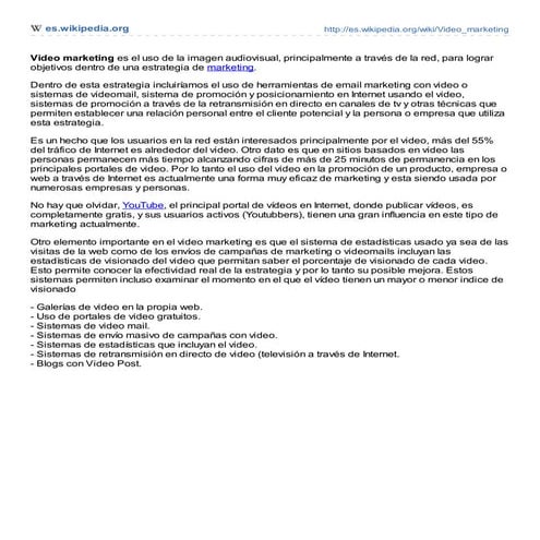 Guía de Video Marketing para tu negocio | PDF