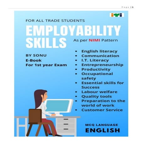ITI Employability Skills Book PDF NIMI MCQ
