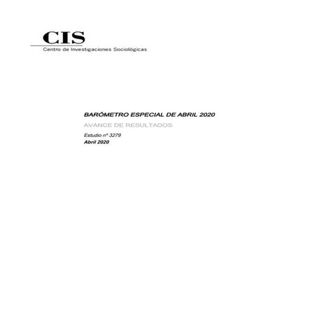 Barómetro especial CIS - Coronavirus