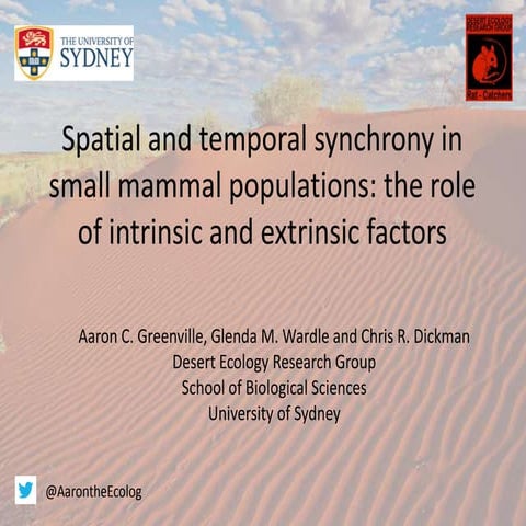 Esa13  spatial and temporal synchrony in small mammal populations