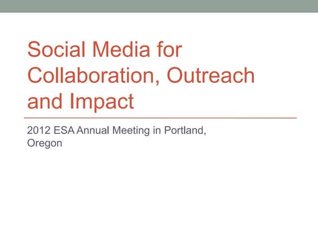 #ESA2012 social media workshop