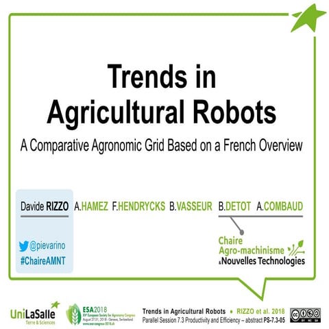 Trends in Agricultural Robots. A Comparative Agronomic Grid Based on a French...