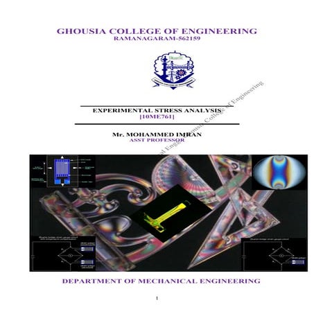 Experimental stress analysis BE notes by mohammed imran