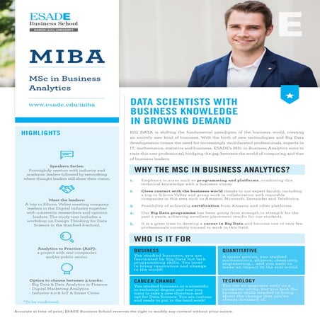 MIBA - MSc in Business Analytics