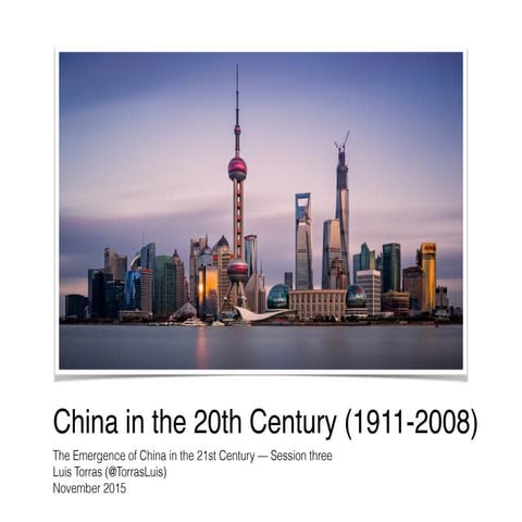 China and the 21st Century, Session Three -- ESADE Business School
