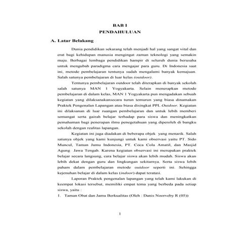 Esai PPL (Praktek Pengenalan Lapangan) 2012