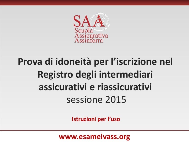 Esame Ivass 2016 Istruzioni Operative