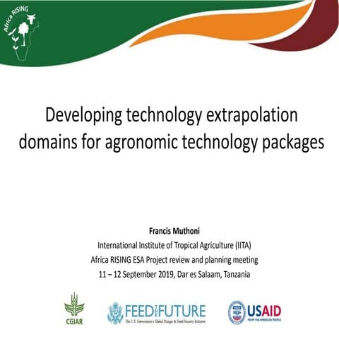 Developing technology extrapolation domains for agronomic technology packages