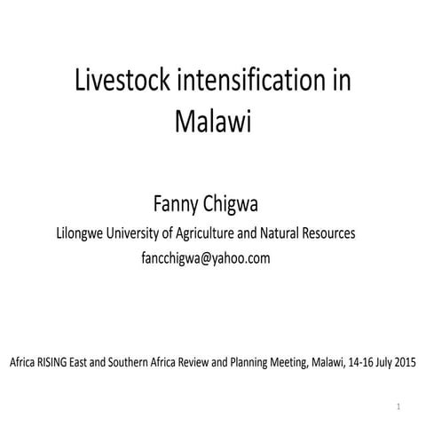 Livestock intensification in Malawi