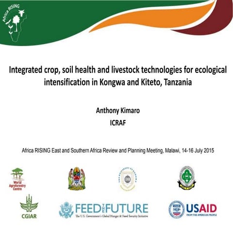 Integrated crop, soil health and livestock technologies for ecological intens...