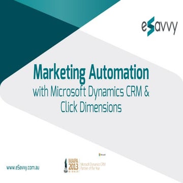 eSavvy Marketing Automation in Microsoft Dynamics CRM