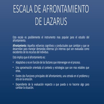 Escala de afrontamiento de lazarus