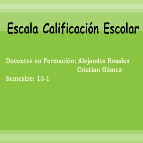 Escala de calificacion