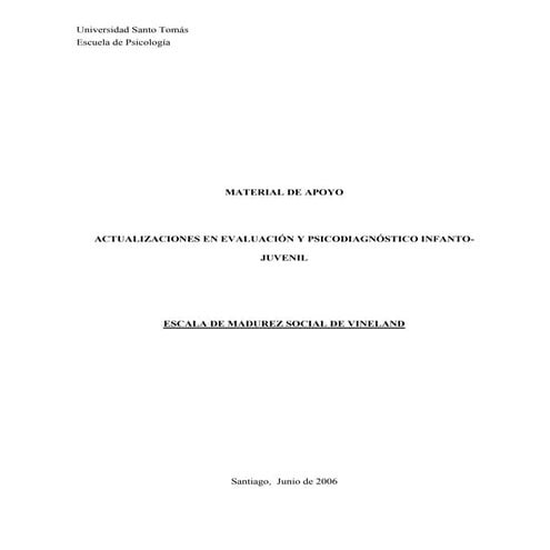 Escala madurez social vineland