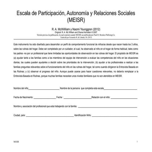 Escala meisr 2012 | PDF