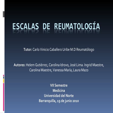 Escalas De Reumatología | PPT