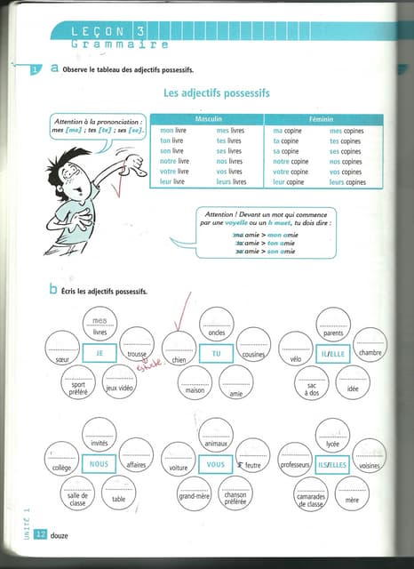 Les adjectifs possessifs