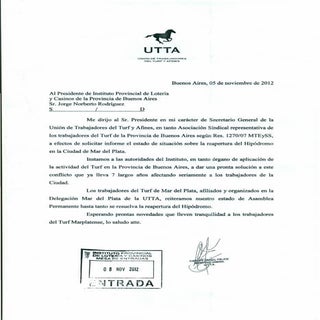 Reclamo de UTTA por Hip. Mar del Plata