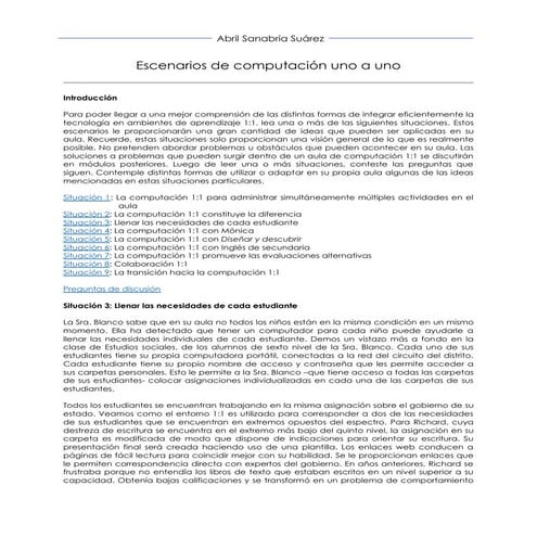 Escenarios computación 1:1