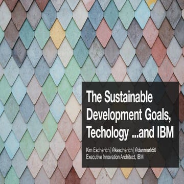 The Sustainable Development Goals, Technology ...and IBM
