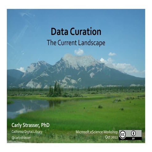 Landscape of Data Curation - Microsoft eScience 2012