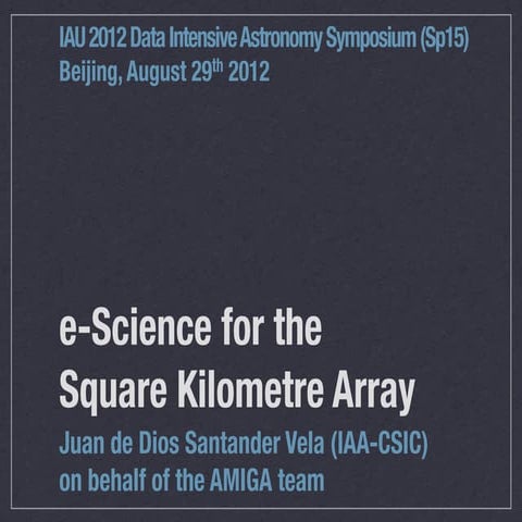 e-Science for the Science Kilometre Array