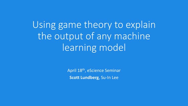 eScience SHAP talk