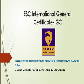 ESC IGC INTRODUCTION TO THE TOPICS AND FUNDAMENTAL | PPTX