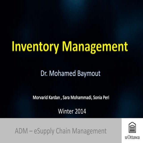 Inventory management in supply chain 
