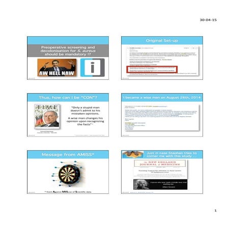 ESCMID pro-con on S. aureus decolonization