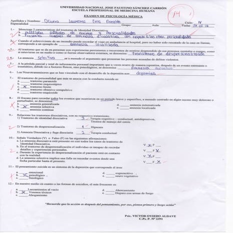 [Examen] Psicología Médica