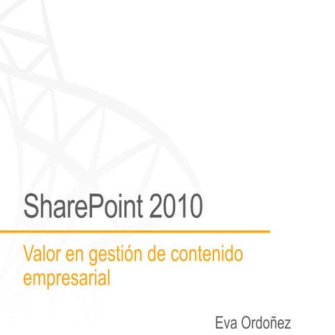 Contenido en Sharepoint 2010 Comercial