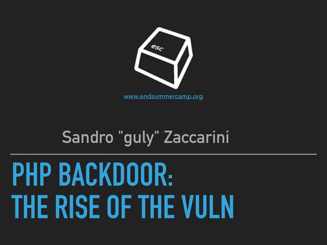 PHP Backdoor: The rise of the vuln