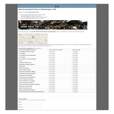 Scrap Metal Prices in washington | PDF