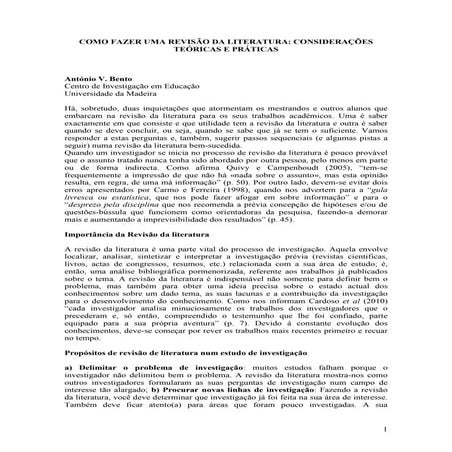 Escrever artigo revisao da literatura (como fazer)