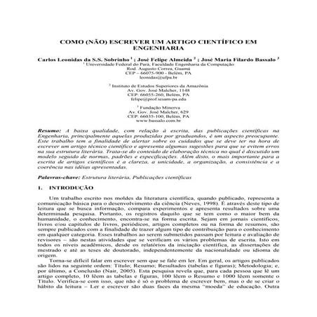 Como nao escrever um artigo engenharia