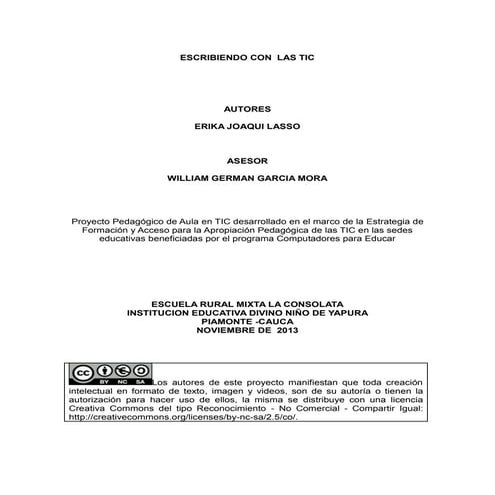 Escribiendo con las tic