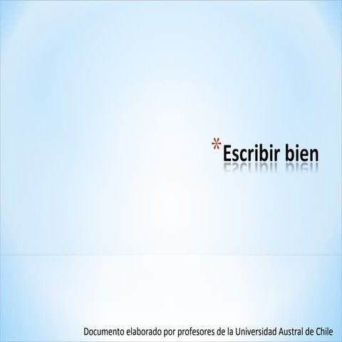 Escribir bien