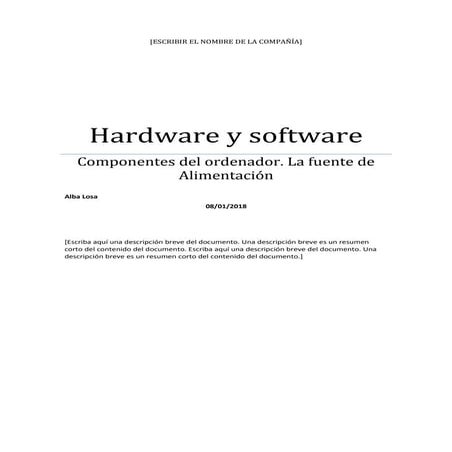 Ejercicios, componentes del ordenador 