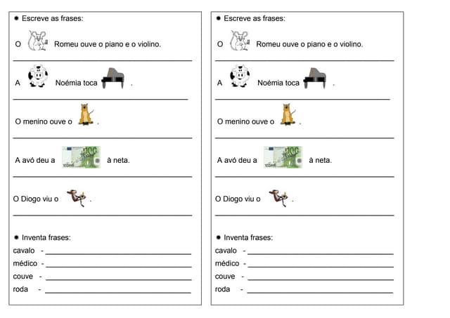 Escrita de frases 1v