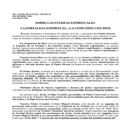 Escrito 100 las fuerzas espirituales y la fuerza espiritual