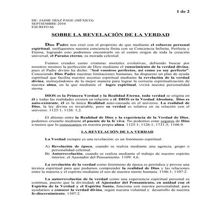 Escrito 66 sobre la revelación de la verdad