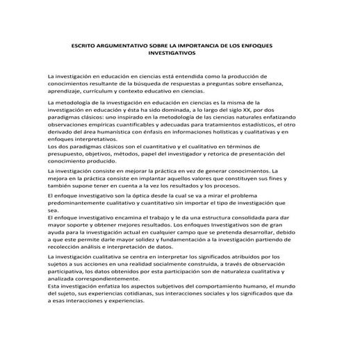 Escrito argumentativo