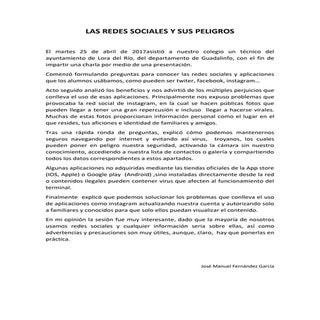 Escrito de José Manuel sobre la cha...