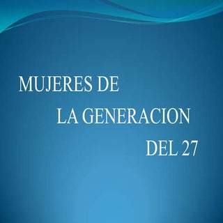 Escritoras de la generación del 27