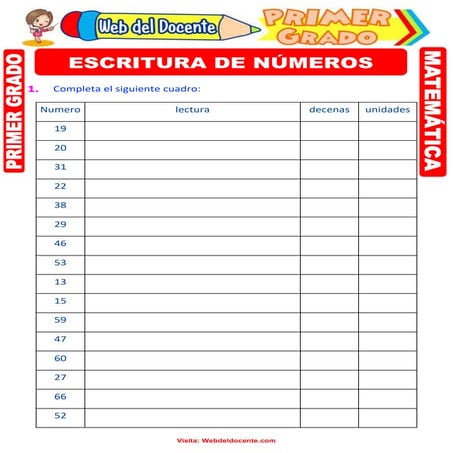 Hojas De Trabajo De Palabras Numéricas Para El Grado Carteles De