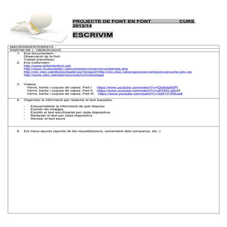 Escrivim Macroinvertebrats