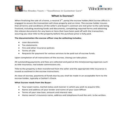 Escrow Explained | DOCX