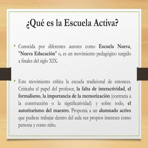 Escuela activa exposicion