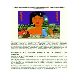 Chile: Escuela Nacional de Agroecol...